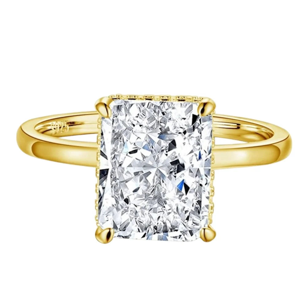 Sterling silver crushed ice cut diamond ring - Picture 6 of 7